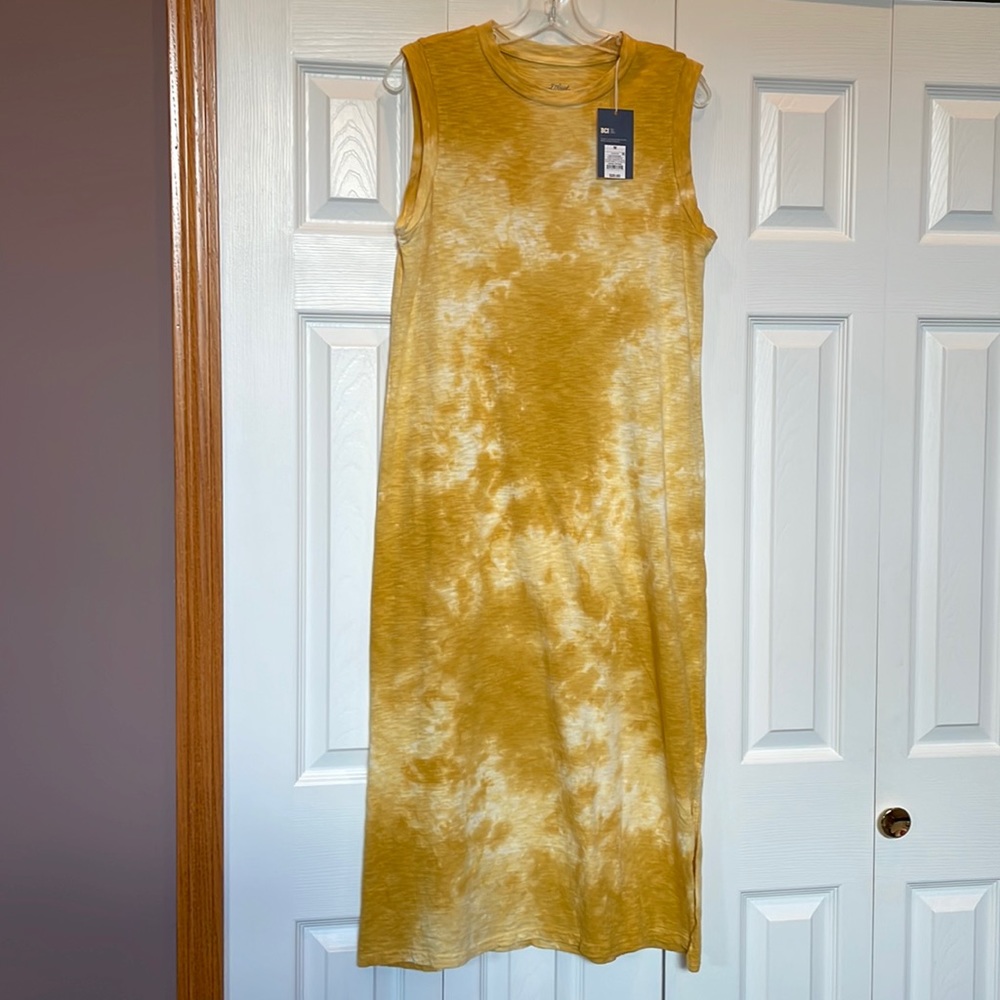 NWT Universal Thread Mustard Yellow Tie-Dye Dress, Medium